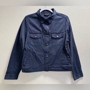 Pendleton Chino Twill Jacket Button Collared Pockets Navy Blue Women's Medium